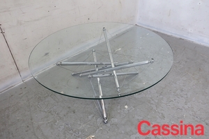 ■P554■展示品■cassina/カッシーナ■713 ローテーブル■イタリア■46万円■テオドール・ワッデル■モダン■ガラスローテーブル■