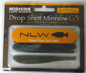 ニシネルアー(Nishine Lure Works) ドロップショットミノージェネレーション3 G3 3.4インチ GreenPumpkin Purple 5
