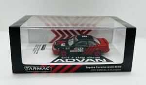 希少！Tarmac Works ターマックワークス 1/64 TOYOTA トヨタ カローラ レビン AE92 JTCC 1990 Div 3 Champion アドバンカラー