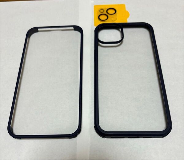 iPhone14プラス用 両面ガラスケース パープル