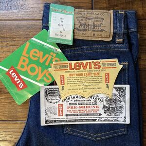 希少レア！80s デッドストック Levi's boys リーバイス ボーイズ 子供 キッズ デニムパンツ リジッドデニム ジーンズ 濃紺 ビンテージ