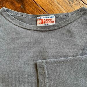 オーストラリア製 Silver Fleece シルバーフリース 長袖 tシャツ ロングtシャツ カットソー バスクシャツ ブルーグレー メンズ レディース