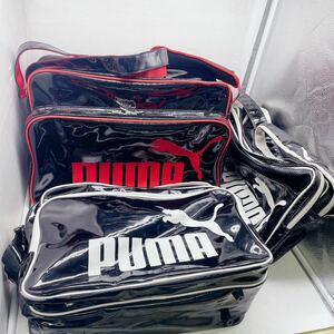 PUMA プーマ エナメル バッグ スポーツバッグ 3点セット サブバッグ 部活 野球 中古