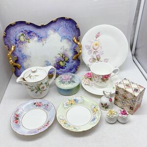 Royal Albert ロイヤルアルバート Royal Adderley ロイヤルアダレイ meg HOYA アンティーク フラワー 金彩 花柄 絵皿 洋食器 レトロ