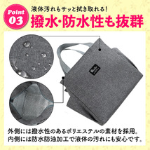 黒 ランチバッグ 保冷 保温 トートバッグ ミニトート お弁当袋 防水 撥水 かわいい お弁当 通勤 通学 旅行 ピクニック アウトドア 匿名_画像5