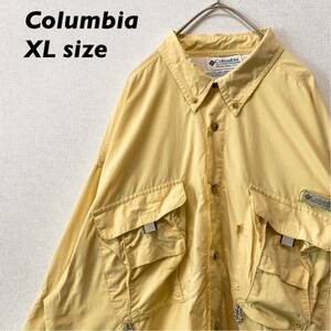 コロンビア　長袖シャツ　フィッシングシャツ　PFG 内メッシュ　男女兼用　XLサイズ　Columbia 大きいサイズ　ユニセックス　ボタンダウン