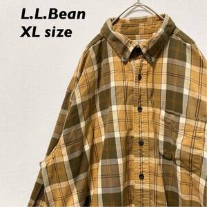 エルエルビーン　長袖シャツ　ボタンダウン　チェック　男女兼用　XLサイズ　L.L.Bean ユニセックス　大きいサイズ　ビッグシルエット