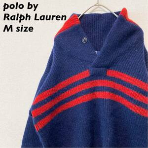 90s ポロバイラルフローレン　ニット　セーター　ボーダー　男女兼用　Mサイズ　polo by Ralph Lauren ユニセックス　ウール　毛