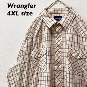 ラングラー　長袖シャツ　ワークシャツ　チェック　スナップボタン　男女兼用　4XLサイズ　ユニセックス　大きいサイズ　wrangler