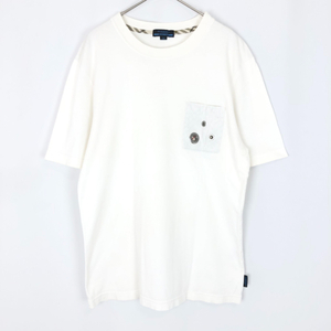 バーバリー BURBERRY BLUE LABEL Tシャツ 胸ポケットデザイン シンプル ホワイト 白 送料無料 g0802z001-0901 中古 古着 ブランド古着DB