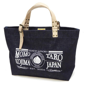 桃太郎ジーンズ レザーハンドル デニム トートバッグ ショルダーバッグ Momotaro Jeans 13.5オンス クランチデニム 鞄 MZBG0020 新品