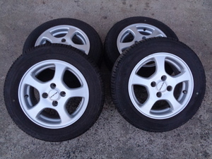 タイヤホイール 4本セット BS エコピア NH100C 175/65R14 2020年 ホンダ純正アルミ付 14X5.5J 4H-100オフ45ハブ径54【8543 6-41】