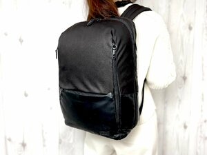 極美品 TUMI トゥミ バックパック リュックサック バッグ ナイロン×PVC 黒 A4収納可 メンズ 67794Y