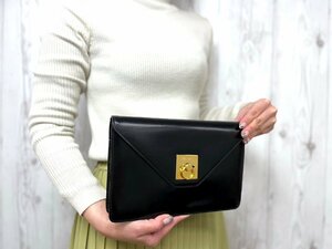 極美品 CELINE セリーヌ クラッチバッグ セカンドバッグ バッグ レザー 黒 68018