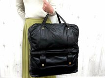 極美品 LOEWE ロエベ アナグラム ボストンバッグ ハンドバッグ バッグ レザー 黒 メンズ 67987_画像1