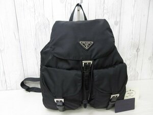 極美品 PRADA プラダ テスート ナイロンリュック リュックサック バッグ B2811F ナイロン×レザー 黒 67764Y