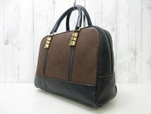 極美品 LOEWE ロエベ ハンドバッグ ミニボストン バッグ レザー 茶系 67732Y_画像4