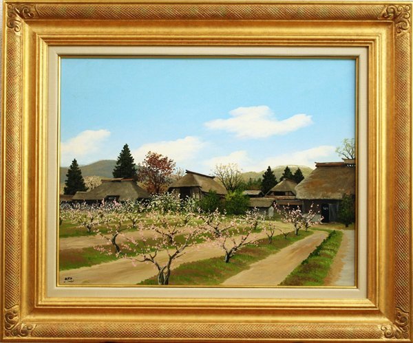 ★Reducción de precio final◆Hermoso producto◆Tadahiko Sato Primavera en el pueblo de montaña (ciudad de Murayama), Prefectura de Yamagata) No. 10 Artista popular Realismo ¡Producto recomendado! Pintura al óleo Tadahiko Sato★, Cuadro, Pintura al óleo, Naturaleza, Pintura de paisaje