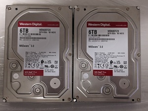 WESTERN DIGITAL Red Plus WD60EFZX NX HA510 2個セット 6TB x2 12TB 3.5インチ HDD WD ウェスタンデジタル レッド NASware3.0【中古】①