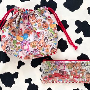 ディズニー アメキャラ キャラクター ミッキー ハンドメイド ビンテージシーツ ペンケース 母子手帳ケース 巾着袋 入園グッズ