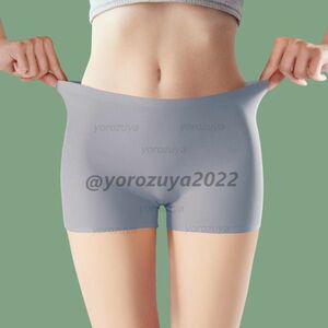 105-19-5 ボクサー シームレス パンツ アイスシルク さらさら 【グレー,XL】レディース レギンス ショーツ セクシー 下着 パンティー .2