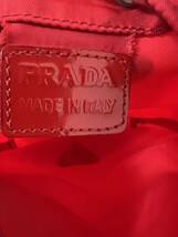 ■ PRADA プラダ ナイロン ミニ巾着ポーチ 小物入れ 三角プレート コスメポーチ 赤 レッド_画像7