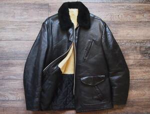 ショット SCHOTT PERFECTO 60sムートンボア レザーコート 実寸40 リボンタグ ヴィンテージモーターサイクルジャケット