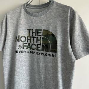 THE NORTH FACE ザノースフェイス カモフラージュロゴTシャツ M 迷彩 アウトドア グレー NT31932