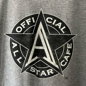 90s ALL STAR CAFE オールスターカフェ USA製 ロゴプリントTシャツ L 袖裾ダブル グレー 企業もの 古着 ヴィンテージの画像3