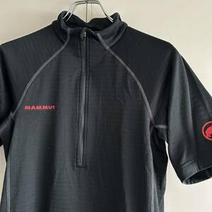 MAMMUT マムート ハーフジップ トップス L ロゴプリント ブラック アウトドア POLARTEC 