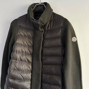 MONCLER モンクレール MAGLIONE TRICOT CARDIGAN ダウンカーディガン ニット切替 ライトダウンジャケット S シリアルタグ Lampo