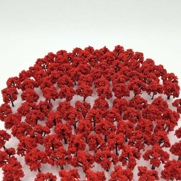 森林 赤色 3㎝ 50本 Nゲージ ストラクチャー ジオラマ 建築 模型用 樹木 風景 情景コレクション 交通 鉄道模型 建物模型 送料無料