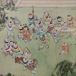 Art hand Auction Reproduction // (Painting) Jitsufu / (Comment) Ziye / One Hundred Chinese Children / People / China / Printing craft / Hotei-ya hanging scroll A-611, Painting, Japanese painting, person, Bodhisattva