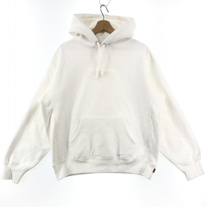 【中古】Supreme 23FW Box Logo Hooded Sweatshirt パーカー S ホワイト シュプリーム[240010417703]