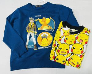 福袋3F2247*激安sale!!新品 こども服　長袖トレーナー+半袖Tシャツsize130 2枚★Pokemonポケモン/ポケットモンスター　まとめ売り