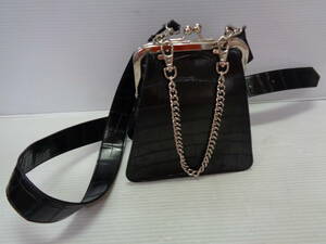 *JEANASIS Jeanasis type pushed .2way bulrush . shoulder bag chain handbag black black bag lady's 