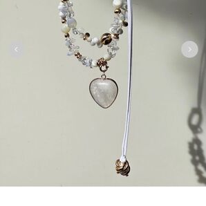 クリスタルハートチャームレザーチョーカー