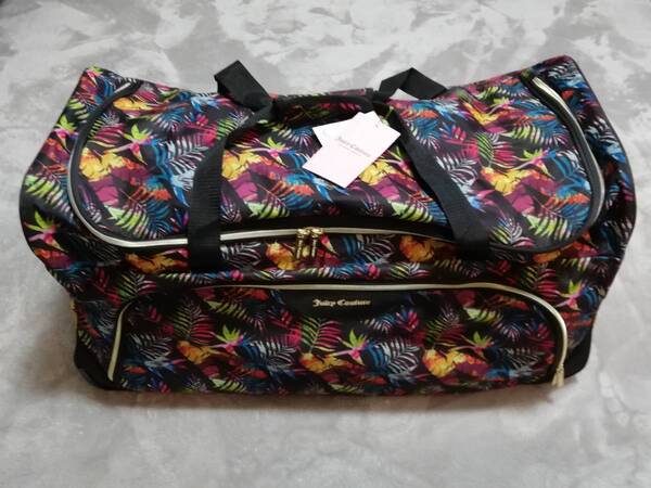 新品! ジューシークチュール キャリーバッグ トロピカルウル柄 マルチカラー 2タイヤ/ハンドル付 スーツケース JUICYCOUTURE 旅行鞄