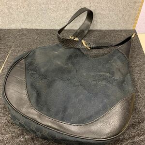 ★【売り切り】GUCCI グッチ ショルダーバッグ キャンバス BLK 総柄 203503