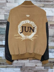 JUNMEN　ジュンメン　ビンテージ　レザースタジャン　90S　希少品　ブラウン　M　