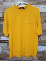 FRED PERRY　フレッドペリー　鹿の子　ポケットTシャツ　イエロー　M　_画像1