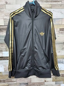 アディダス　adidas　ジャージ　ブラック×ゴールドL