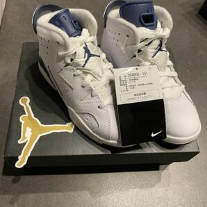 新品未使用 ナイキ NIKE ジョーダン6 レトロ JORDAN 6 RETRO PS 17cm ホワイト ミッドナイトネイビー