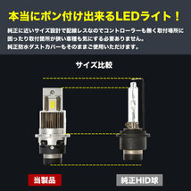 KGC/QNC10系 パッソ H16.5-H22.1 ポン付け D2S D2R兼用 LEDヘッドライト 12V 車検対応 ホワイト 6000K 35W 明るさ1.5倍_画像3