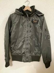 ALPHA INDUSTRIES アルファ インダストリーズ フライトジャケット フーデッドリブジャケット ミリタリー　アメカジ　古着