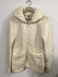 indeo インディオ　未使用品　HANDKNIT ハンドニット　カウチンセーター　フルZIP ナチュラル　セレクト　古着