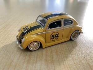 22【ホイール交換カスタム品 59】1/64 Jada Toys DUB CITY VW BEETLE フォルクスワーゲン 空冷BUG Type1 OLD SKOOL 大径ホイール ルース 