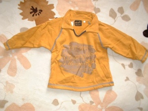 cl 即買☆ラングラー Wranglar 黄土色 襟付き ロゴプリント トップス 後ろデニムポケット かわいい 95cm