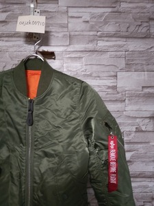 women's G135 ALPHA INDUSTRIES アルファ MA-1 フライトジャケット S オリーブ ミリタリージャケット