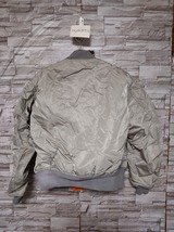 men's G165 vintage USA製 ALPHA INDUSTRIES アルファ MA-1 フライトジャケット M シルバー 希少色 ミリタリージャケット_画像3